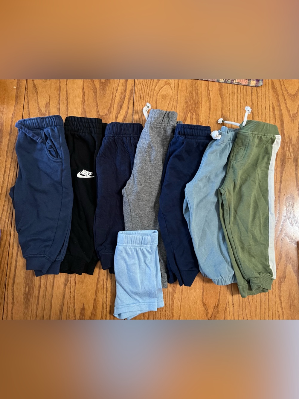 Kids Jogger Pants Bundle Of 7 in Navy, Black, Gray, Light Blue & Green, Size 18m